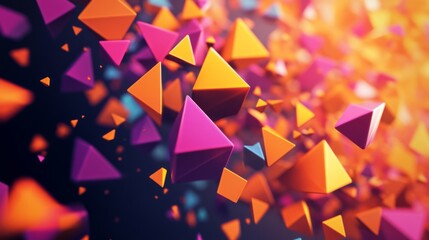 Leinwandbilder - Energetic 3D design with colorful, rotating polygonal shapes creating a sense of motion.