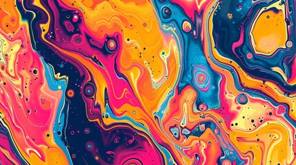 Canvas Print - Bold and abstract composition of vivid swirling patterns