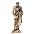 © nsit0108 - Ancient greek philosopher statue wearing a toga and holding a scroll, isolated on white background