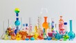 © Drew - Scientific laboratory setup with diverse glass containers.