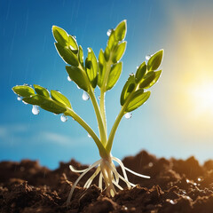 Small wheat plant