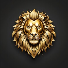 Wall Mural - 3d Golden lion face for logo