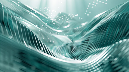 Abstract background wavy metallic color cool tone digital art futuristic technology design concept illustration three dimensional object modern decoration