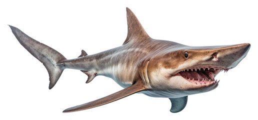 Sticker - PNG Goblin shark animal fish white background.