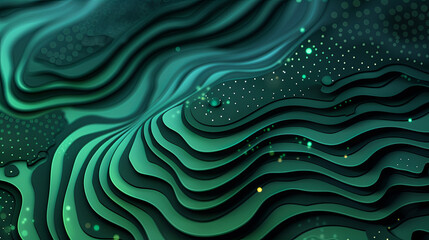 Wall Mural - abstract background green wavy smooth minimal liquid design flow ripple curve futuristic topographic