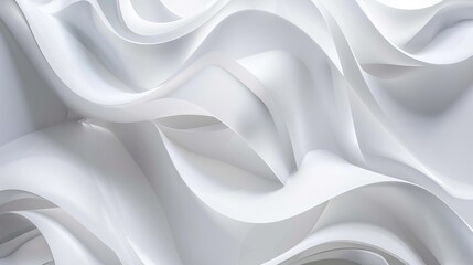 Wall Mural - White abstract shapes forming intricate overlapping swirls