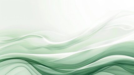 Wall Mural - abstract green white background design smooth wave flow elegant curve modern presentation template b