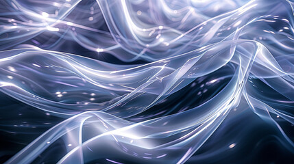 Wall Mural - abstract background transparent waves motion blue purple light effect elegant flow curve modern art 