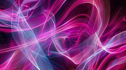 Wall Mural - abstract wave background vibrant colors digital art futuristic design colorful flowing lines pink bl