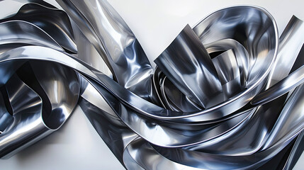 Wall Mural - abstract metallic background chrome texture shiny silver steel aluminum metallic wallpaper material 