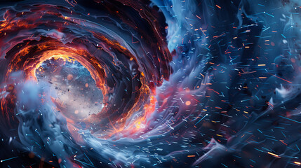 Wall Mural - abstract red and blue vortex energy flame background fire energy flow inferno hell lava light motion