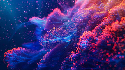 Wall Mural - abstract background vibrant color blur particles bokeh glow fractal digital art wallpaper design col