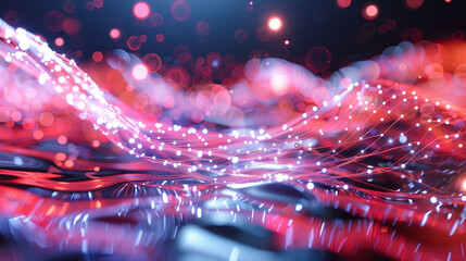 Wall Mural - abstract background with glowing dots and lines network connection structure big data visualization 