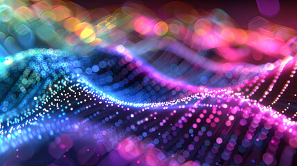 Wall Mural - abstract background with colorful lights particles and bokeh