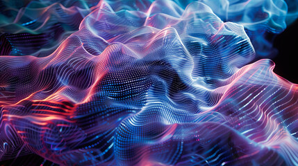 Wall Mural - abstract digital landscape cyber background virtual reality cyberspace big data artificial intellige