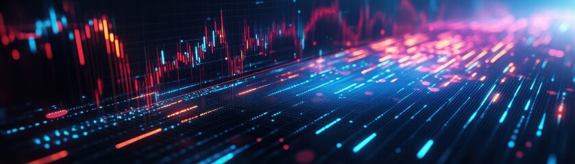 Wall Mural - Metaverse technology financial chart 