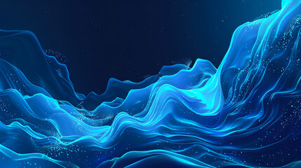 Wall Mural - abstract blue wave background digital art wallpaper design illustration modern futuristic creative c
