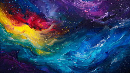 Wall Mural - colorful abstract background wallpaper texture art paint design pattern colorful space galaxy univer