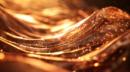 Wall Mural - golden abstract background with particles and bokeh effect luxury gold background for presentation