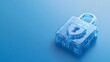 © Tackey - A translucent lock symbolizing online data security, highlighted in blue, representing digital protection and privacy on a modern background.