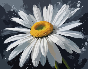 Wall Mural - White Daisy Flower Bloom Painting