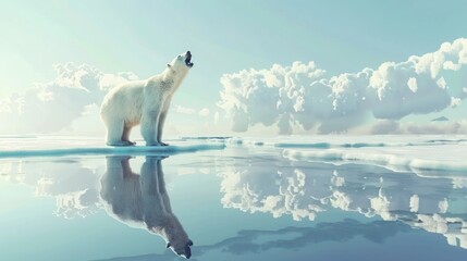 polar bear on an ice floe