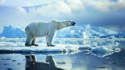 polar bear on an ice floe