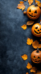 Wall Mural - Halloween concept background pumkins