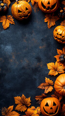 Wall Mural - Halloween concept background pumkins