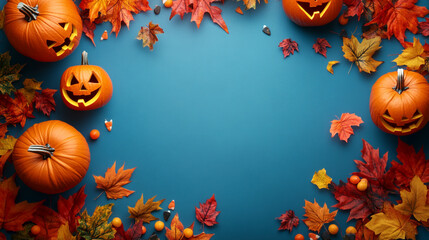 Wall Mural - Halloween concept background pumkins