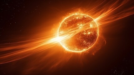 Wall Mural - fiery planets and cosmic explosions.