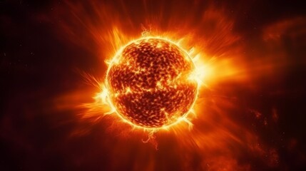 Wall Mural - fiery planets and cosmic explosions.