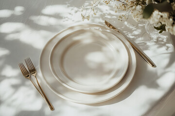 Wedding Table, Mockup, Plates, Table Setting, Wedding Table Aesthetics, Beautiful View, Table with Plates