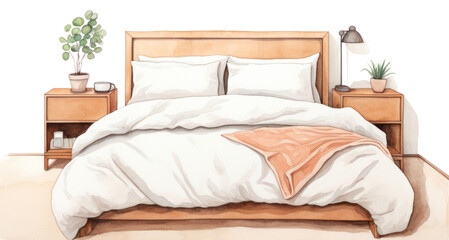 Sticker - PNG Bedroom furniture blanket cushion.