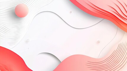 Abstract geometric background with fluid 3D shapes on a light white surface, perfect for modern vector illustrations.