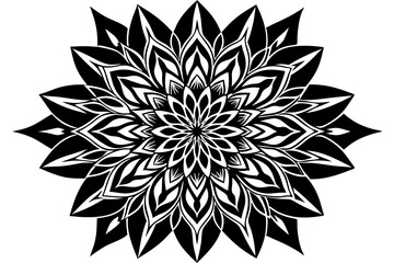 Wall Mural - Creative mandala design Black and white mandala