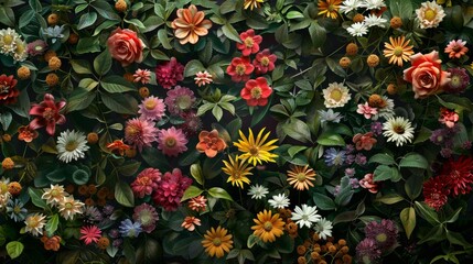 Wall Mural - Floral Tapestry: A Symphony of Colors and Textures