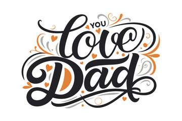 Sticker - Happy fathers day quotes on the white background