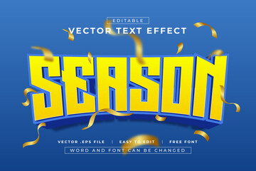 Sticker - Premium Vector Season ​​3D editable text effect