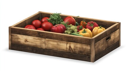 Wall Mural - Fresh Vegetables in Wooden Crate