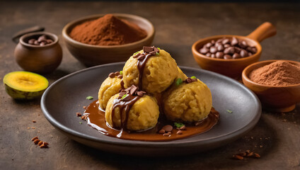 Canvas Print - Rellenos de plátano, banana balls traditional food of Guatemala