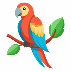 A Parrot sitting on a tree branch art vector