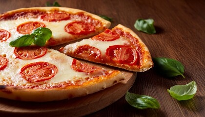 Wall Mural - sliced pizza margherita, AI generated