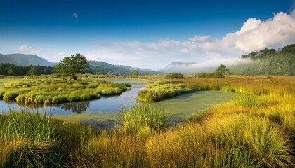 Poster - wetland natural landscape, AI generated