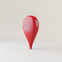 3d render icon location pin in red, isolated, white background.