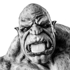 Poster - ogre man is disgusting in white background