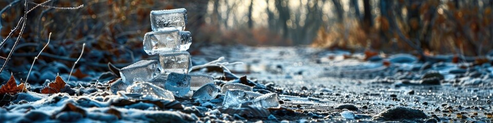 Sticker - Shattered Ice Stack on Gravel Path