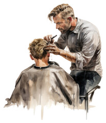 Canvas Print - PNG Adult togetherness hairdresser hairstyle.