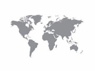 Wall Mural - a world map is drawn in black and white. the map is a simple outline of the world, with no details o