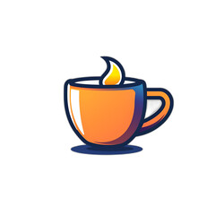 Wall Mural - Clean and Minimalistic 2D Mug Logo on White Background - Version 6